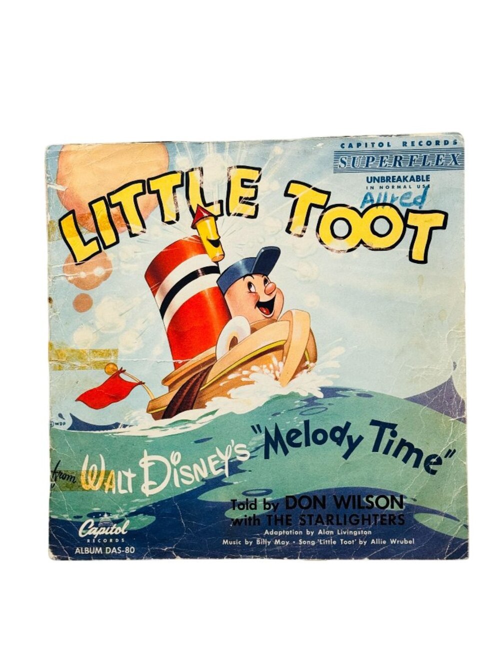 Little Toot From Walt Disneys Melody Time 10in Shellac 78 RPM Capitol 25004